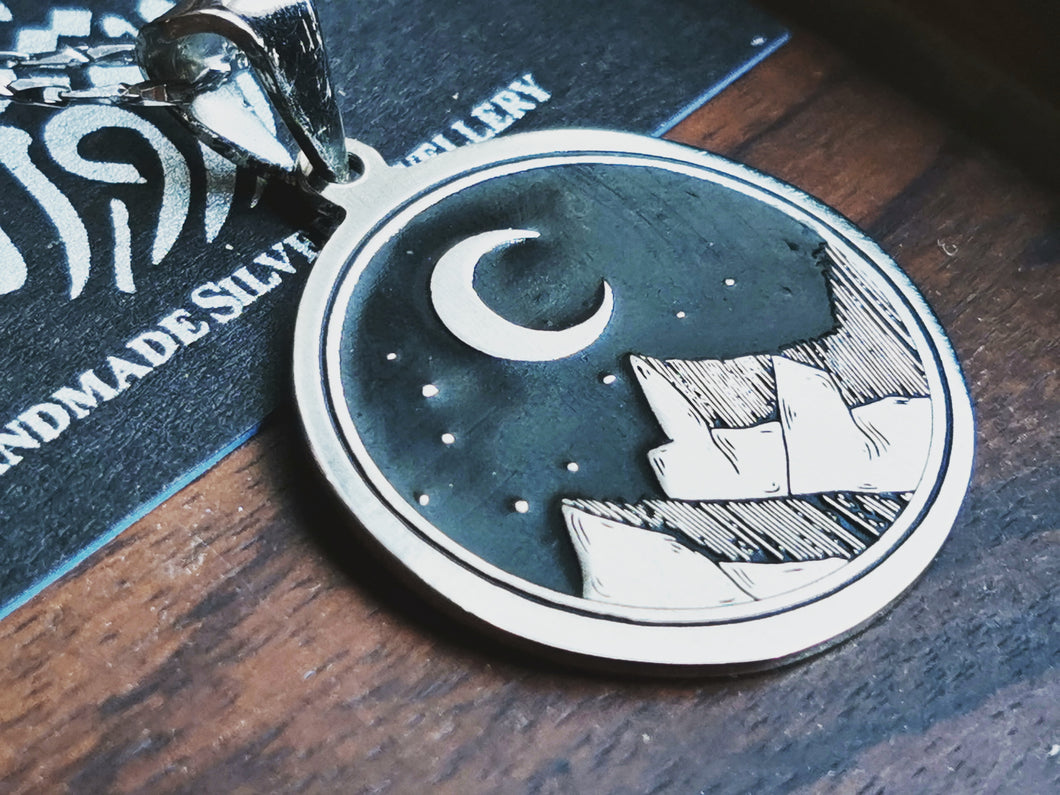 Mountains And Moon Necklace