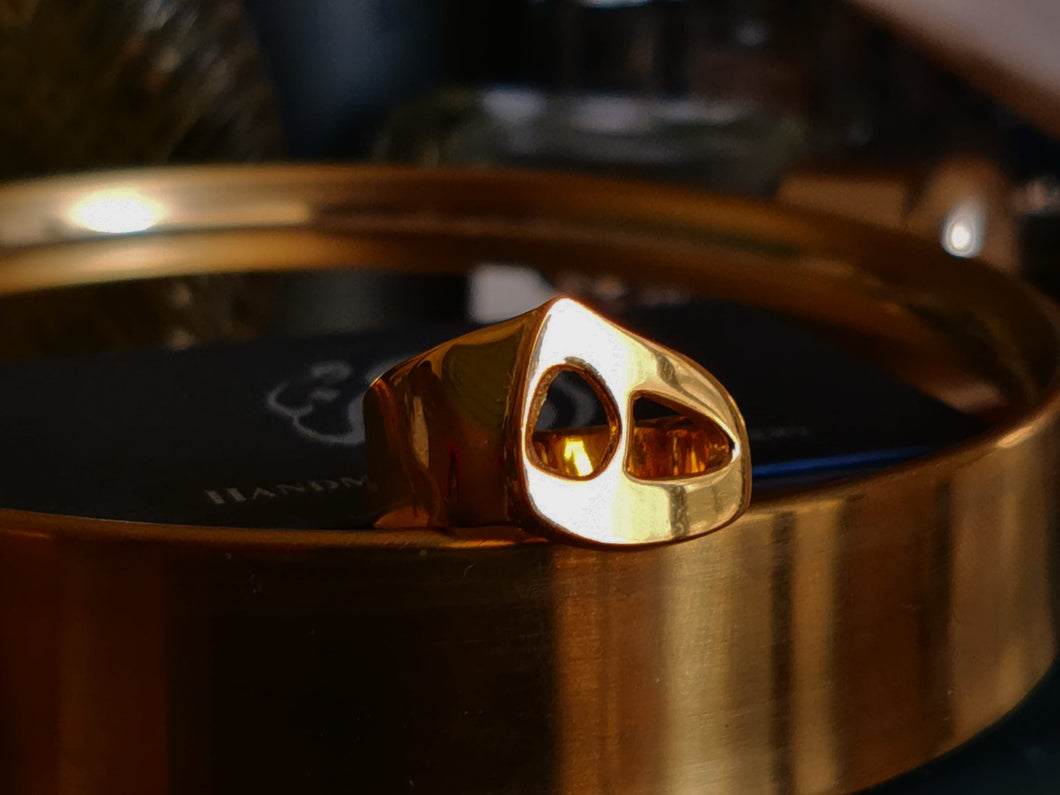 هاء .. Gold Plated Silver Ring