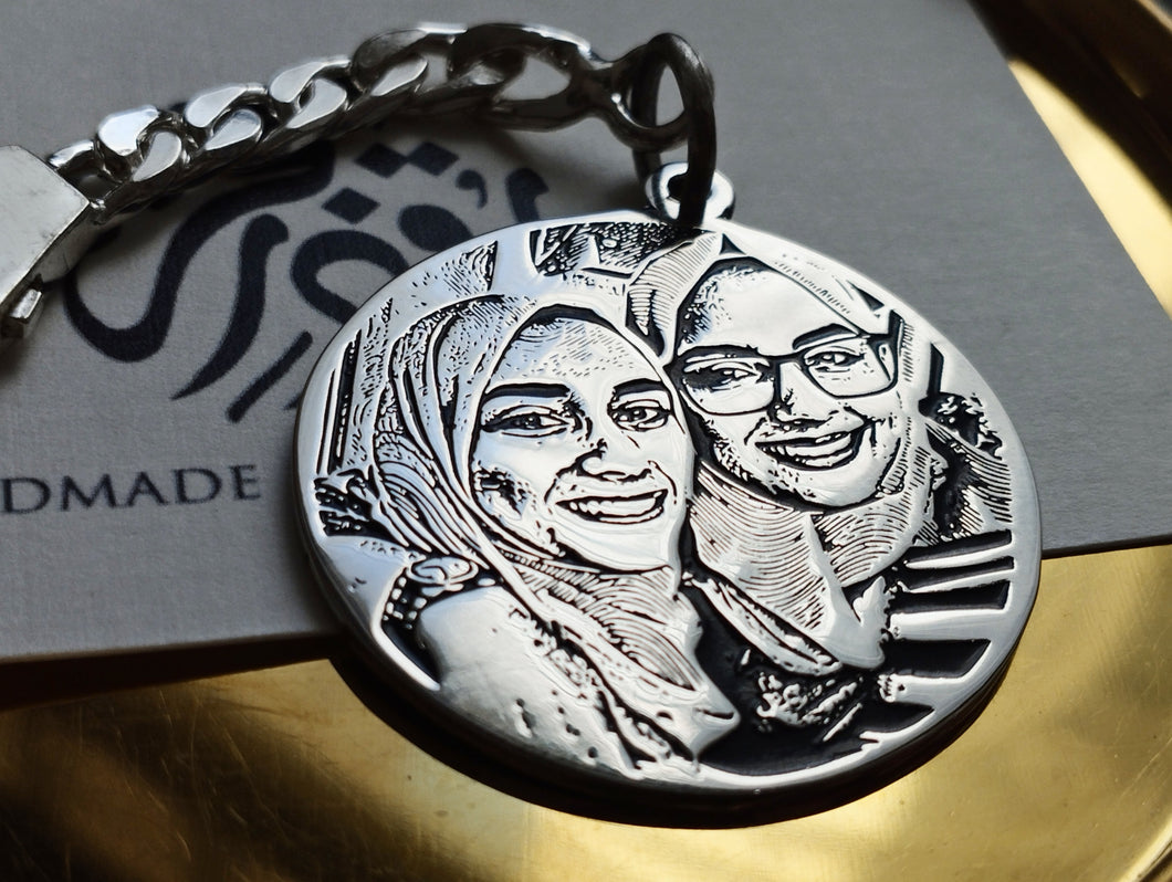 Customized Portrait ( Necklace Or Keychain)